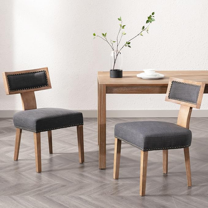 VESCASA Linen Upholstered Dining Chairs by VESCASA