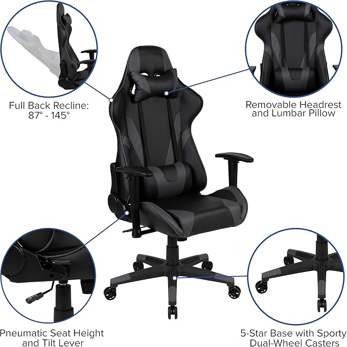 Flash Furniture X20 Gaming Chair Racing Office Ergonomic Computer PC Adjustable - Image 4