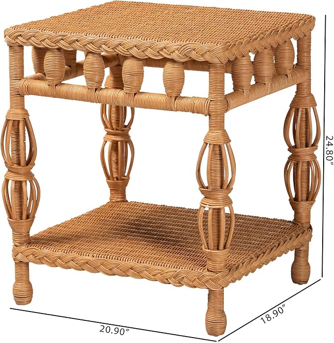 Bali & pari Dolby Natural Rattan End Table - Image 3