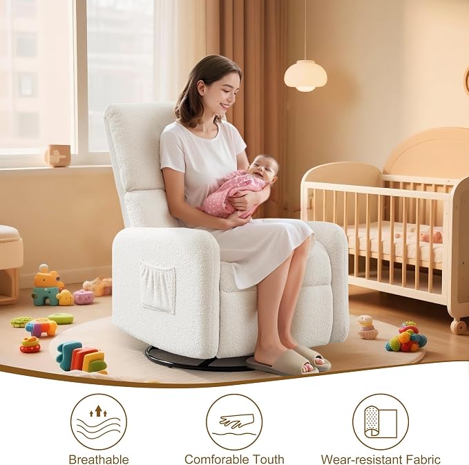 Korser 360° Rocking Chair, Nursery Rocker Chair - Image 5