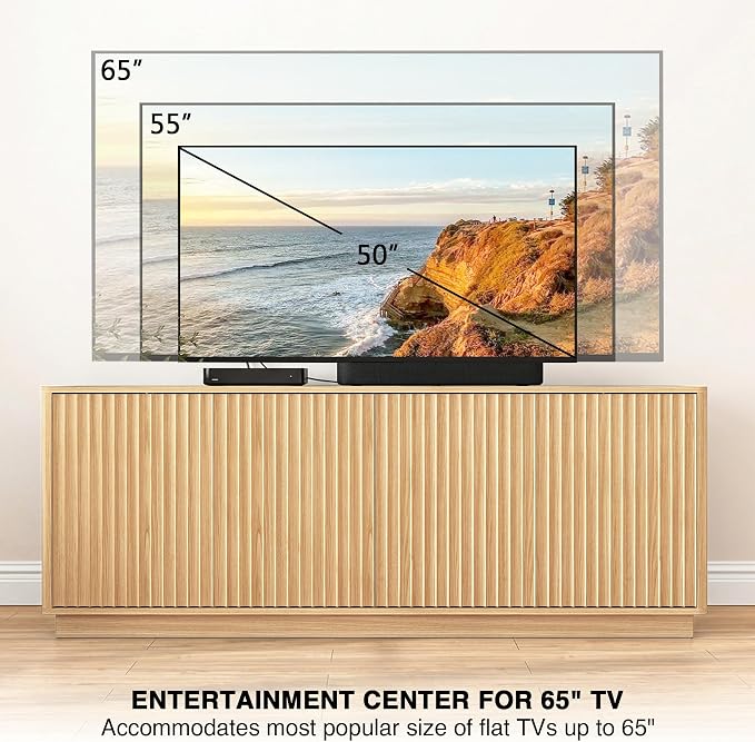 63'' Fluted TV Stand for TVs up to 75'', Modern Media Console - Image 5