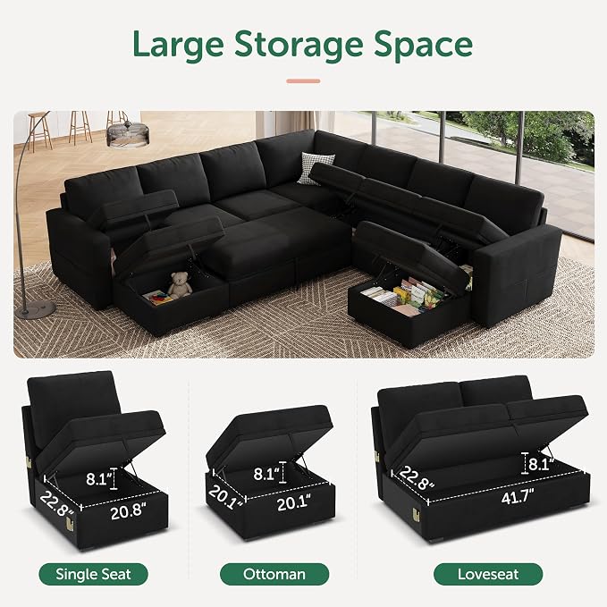 HONBAY Modular Sectional Sleeper Sofa - Image 5