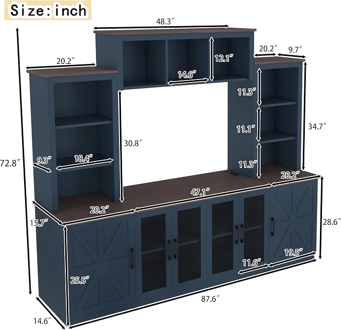 LUMISOL 4-Piece Entertainment Center Wall Unit - Image 3