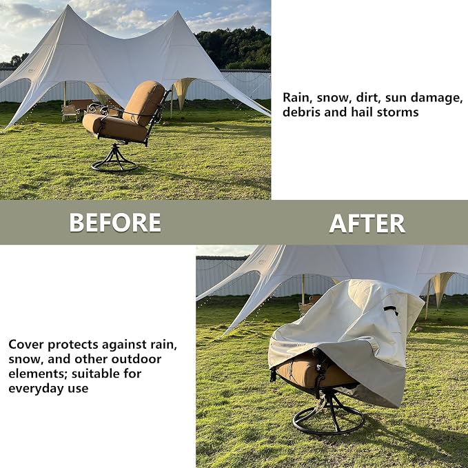 Outdoor Swivel Lounge Chair Cover 2 Pack, Waterproof Heavy Duty Outdoor Chair - Image 5