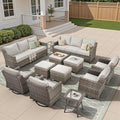 12 Piece Patio Furniture Set-High Back Outdoor Furniture Set Sectional Sofa by AMCLOBA