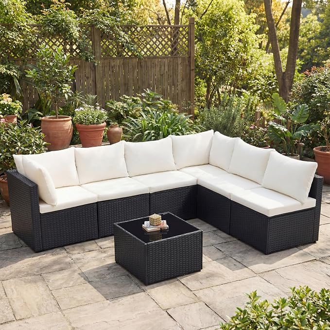 NEWBULIG 7-Piece Outdoor Patio Sectional Sofa, Weather-Resistant Modular Wicker - Image 10