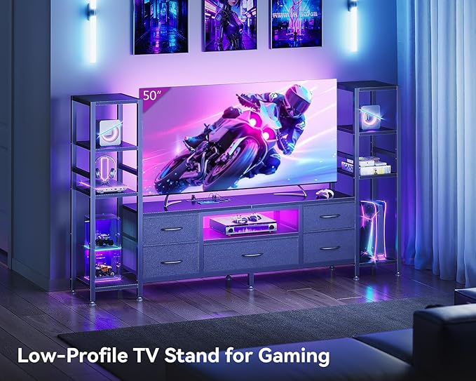 Casaottima TV Stand for 40/50/55 Inch TV, Low-Profile Entertainment Center - Image 2