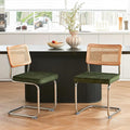 GrandNoor Rattan Dining Chairs Set, Wooden Mid Century Modern Dining Room Chairs by GrandNoor