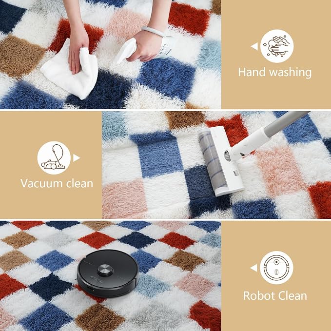 Large Shag Area Rug for Bedroom Living Room, 9x12 Fluffy Soft Colorful - Image 6