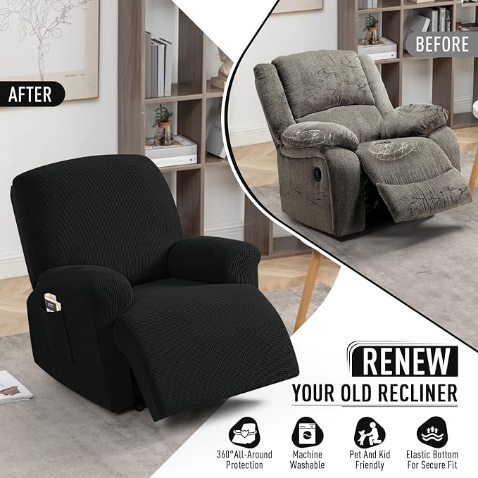 TAOCOCO Oversized Recliner Chair Covers, 1 Seater Streach Recliner Covers Soft - Image 5