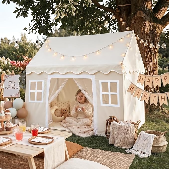 Tiny Land Play Tent with Padded Mat & LED Lights, Kids Tent, Playhouse - Image 3