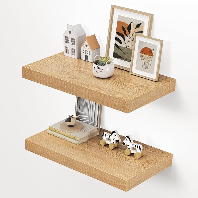 Dreamland 24" Floating Shelves for Wall, Wall-Mounted Shelves for Bedroom by Dreamland