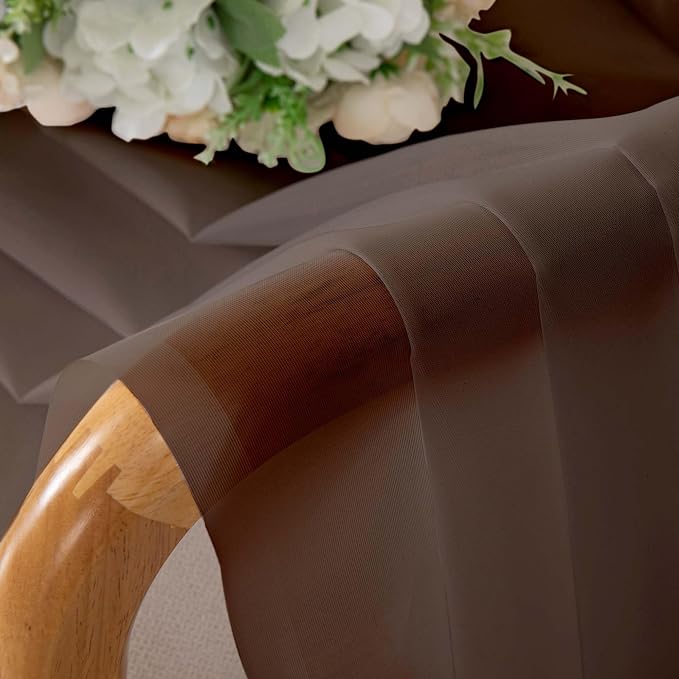 OWENIE Sheer Curtains 72 Inches Long 2 Panels Set, Light Filtering Sheer - Image 4