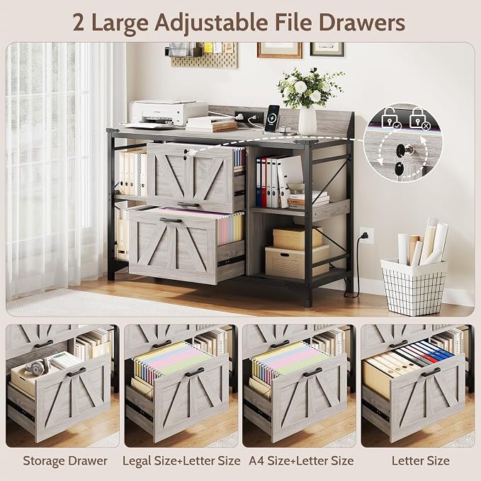 44" File Cabinet, Lateral Filing Cabinet - Image 3
