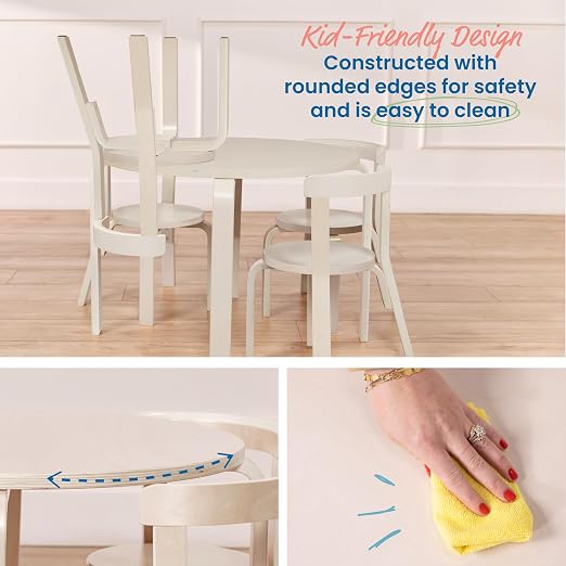 ECR4Kids Bentwood Table and Curved Back Chair Set, Kids Furniture - Image 5