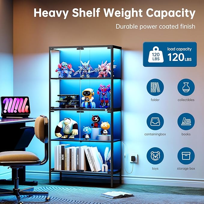 PEUKC 65" Glass Display Cabinet - Image 3