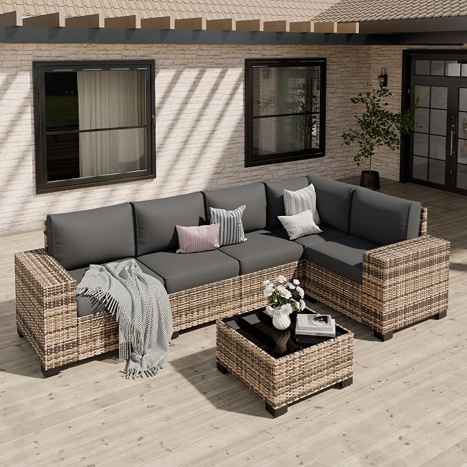 Patio Furniture Set, Wide Armrest Outdoor Furniture Set by VonzoyHome