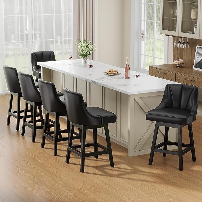 YaFiti Swivel Bar Stools Set of 4, 26 Inch Counter Height Bar Stools - Image 9