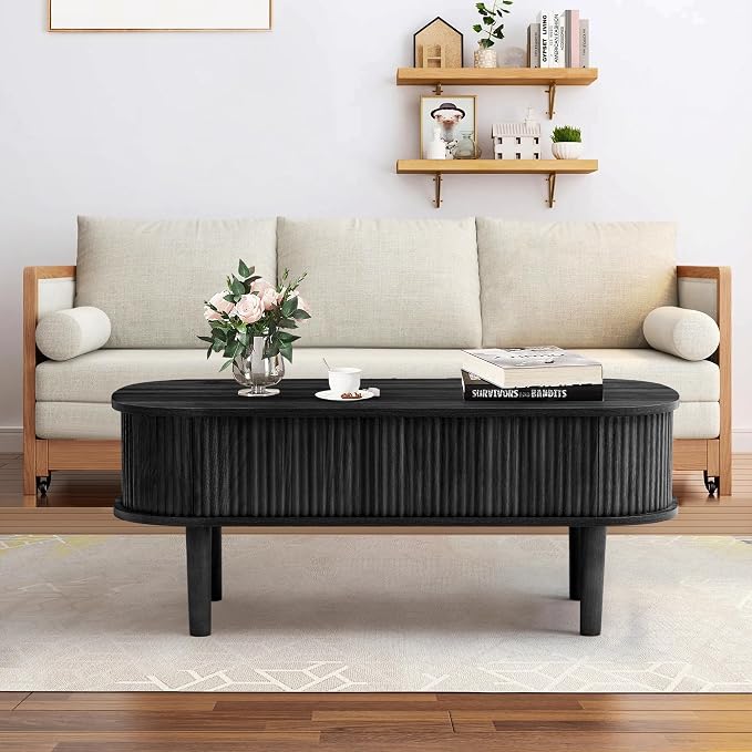Fully Assembled Fluted Lift Top Coffee Table - Image 6