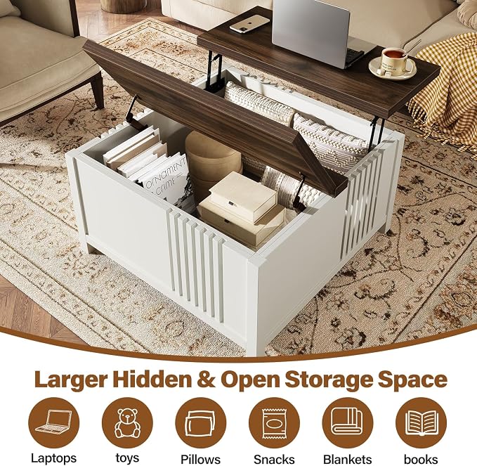 knoworld Farmhouse Lift Top Coffee Table - Image 3
