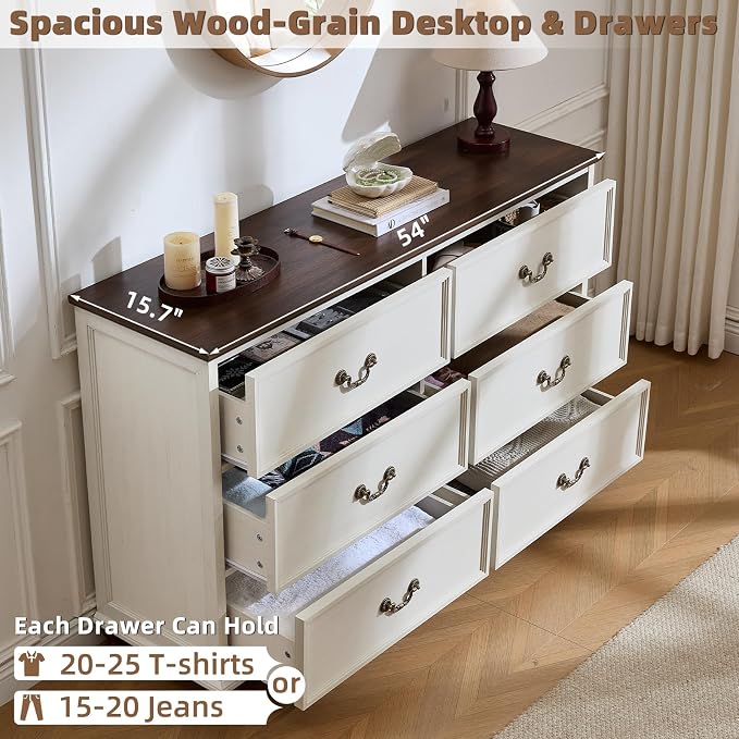 Joaxswe Farmhouse 6 Drawers Dresser - Image 3