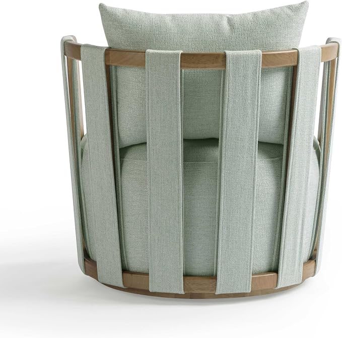 First of a Kind Swivel Chair in Mint Green Fabric - Image 5