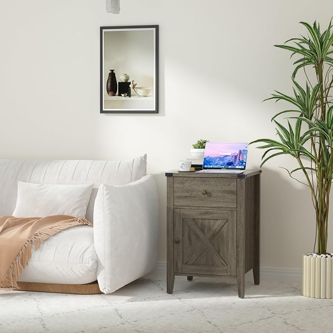 Betterhood Barnwood Rustic Farmhouse Nightstand - Image 5