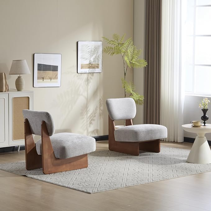 GDFStudio Upholstered Armless Accent Chairs Set of 2 Modern Side Chair - Image 7
