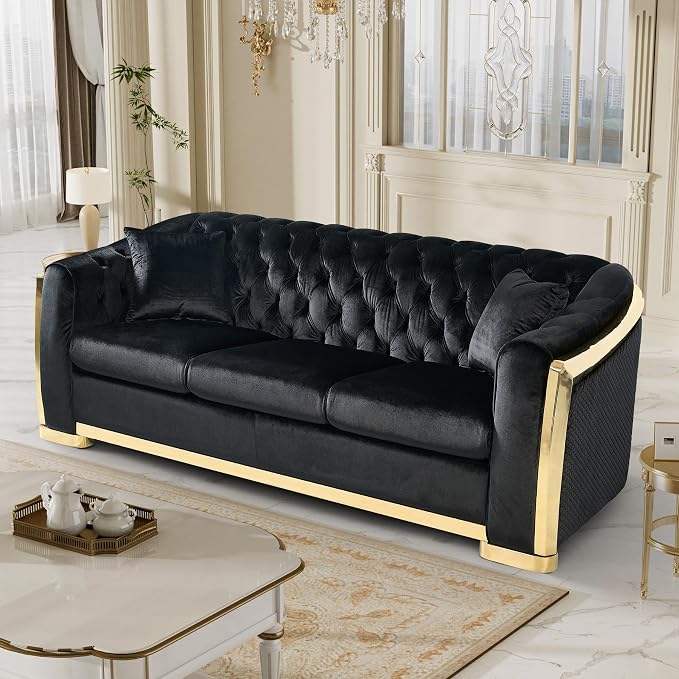 DAMAIFROM Mid Century Modern Chesterfield Sofa Couch, 3 Seat Tufted Sofas by DAMAIFROMFURNITURE