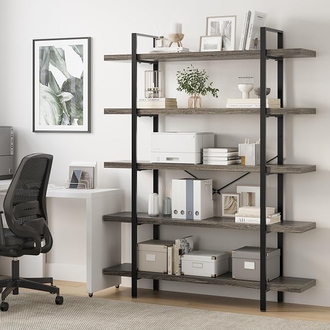 OtterOasis Heavy Duty 5-Tier Industrial Bookcase, 120lbs Shelf Capacity - Image 7