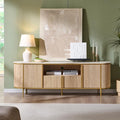OKD 70" Fluted TV Stand with Storage, Faux Marble Top Entertainment Center by OKD