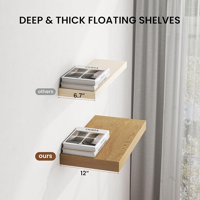 Dreamland 24" Floating Shelves for Wall, Wall-Mounted Shelves for Bedroom - Image 3