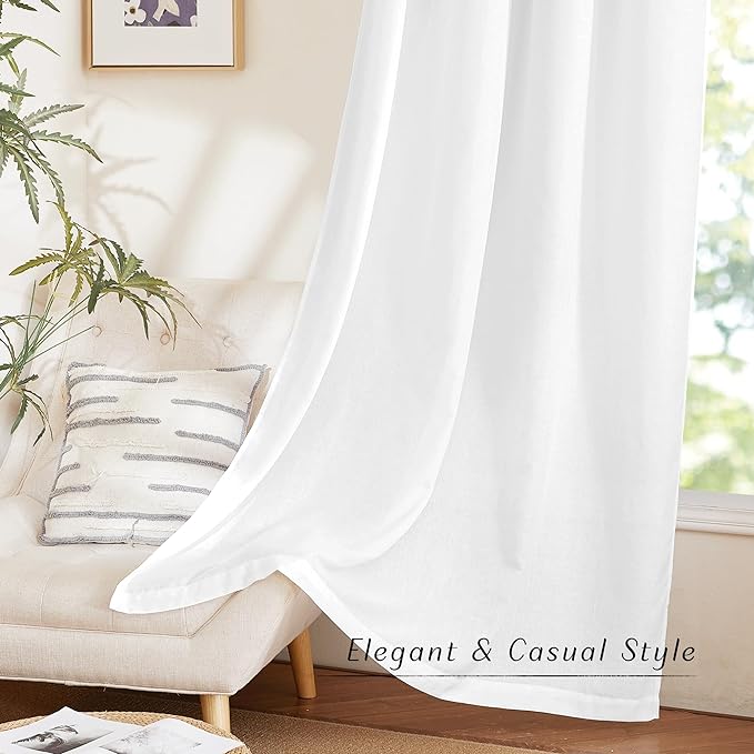 NICETOWN White Linen Short Curtains - Image 6