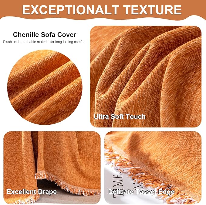 VClife Couch Cover Bohemian Orange Sofa Covers - Image 5
