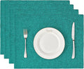 BALCONY & FALCON Placemats Set of 4 Faux Linen Cloth Place Mats Washable by BALCONYFALCON