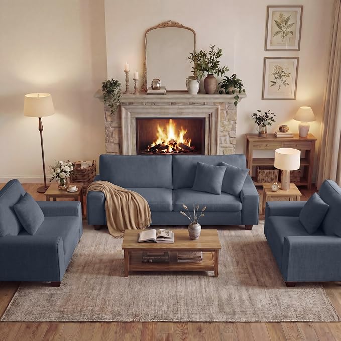 DOPEDIO Modern Living Room Sofa Set, 88.58" Chenille Loveseat by DOPEDIO