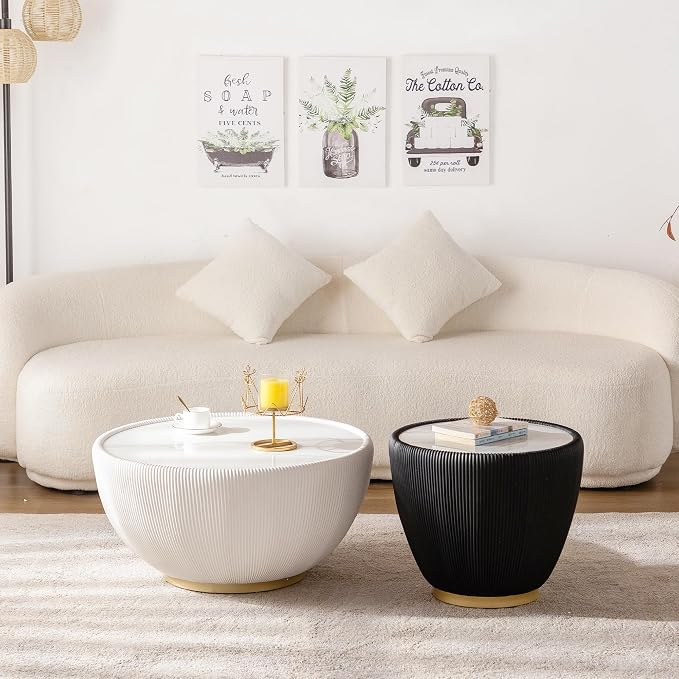 SSLine Bowl-Shape Small Coffee Table Modern Sintered Stone Top Coffee Table in - Image 4