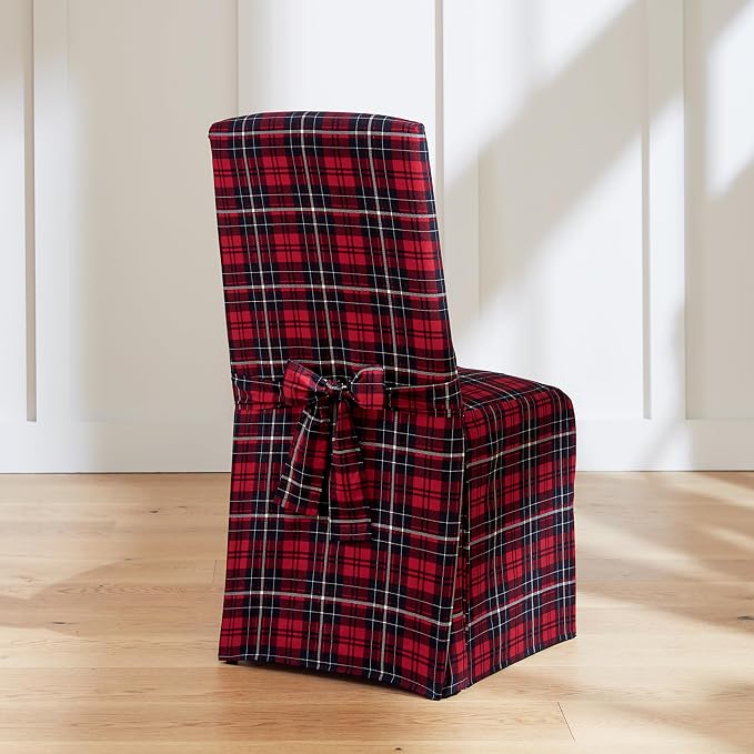SureFit Cove Cotton Canvas Long Dining Room Chair Covers, Dining Chair Cover - Image 3
