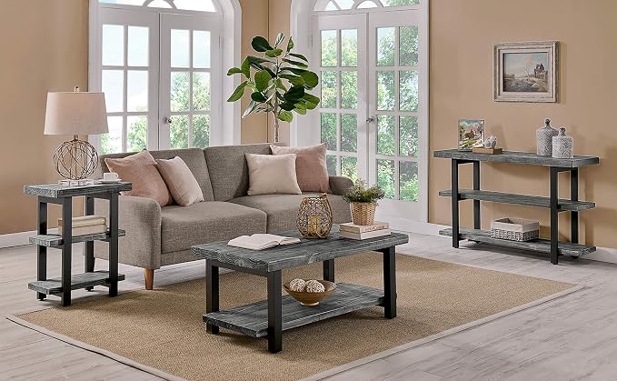 Alaterre Furniture Pomona Living Room 3-Tier Solid Wood End Table - Image 6