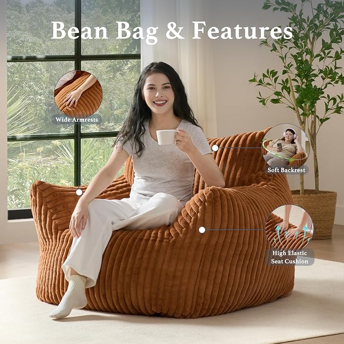 Giant Plush Bean Bag Chair for Adults - Image 4