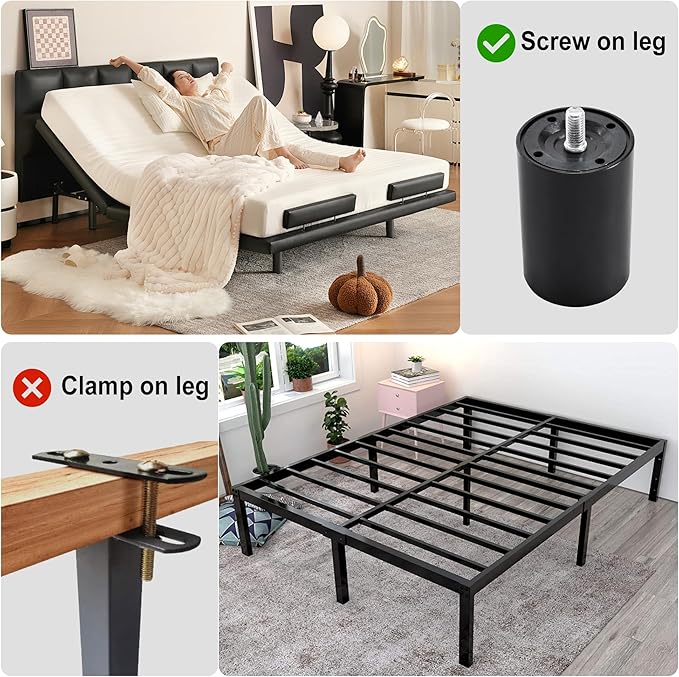 12 Inch Bed Legs Replacement for Adjustable Bed Frame Base, Felt Bottom Protect - Image 3