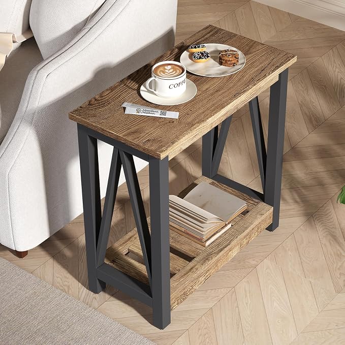 ChooChoo Farmhouse End Table, Narrow Side Table, Slim End Table - Image 4