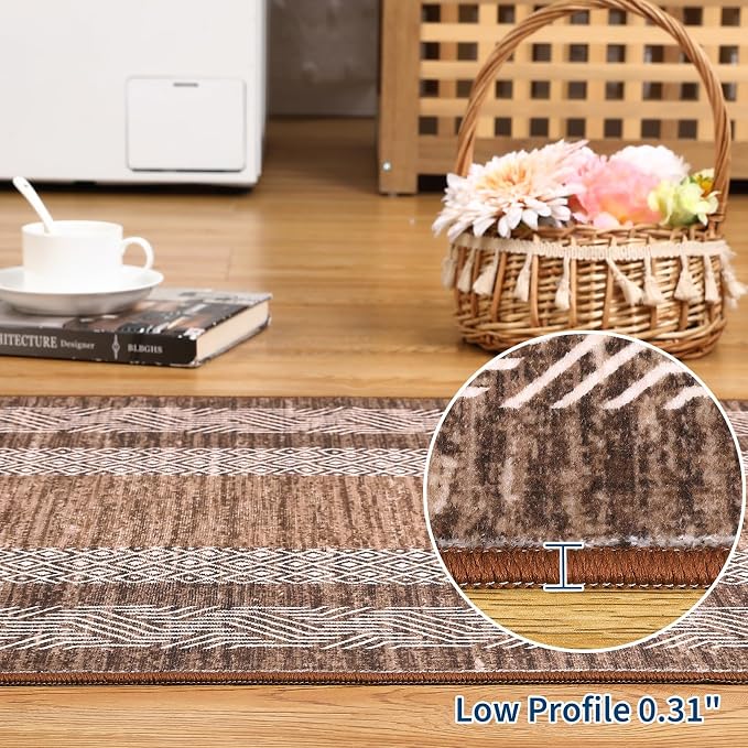 GarveeHome Modern Geometric Area Rug 2x3 Distressed Bordered Washable Non Slip - Image 6