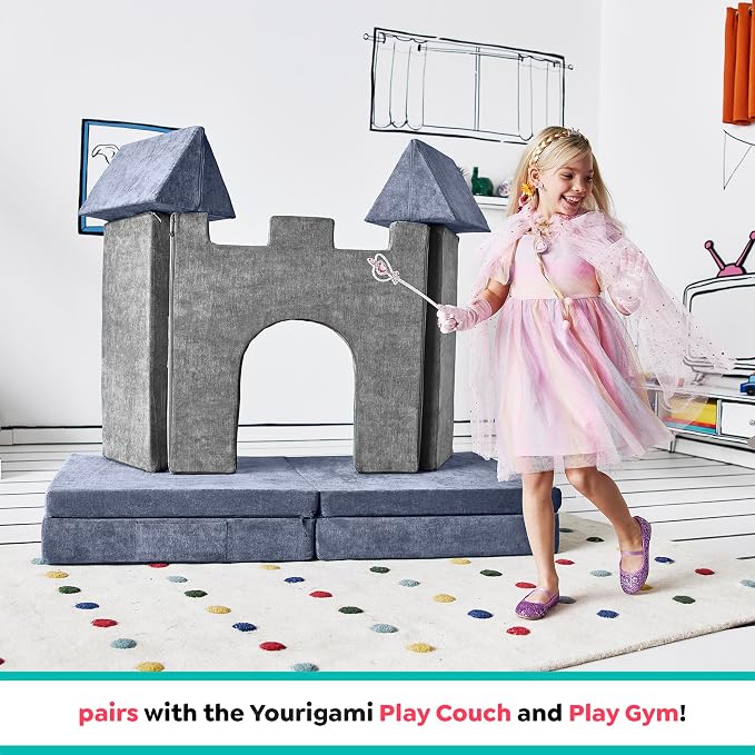 Yourigami Kids and Toddler Play Castle, Playroom Couch Add-On Set, Durable - Image 5