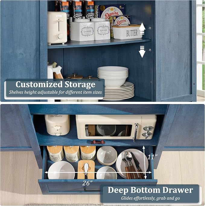 JXQTLINGMU Farmhouse Kitchen Pantry Cabinet - Image 5