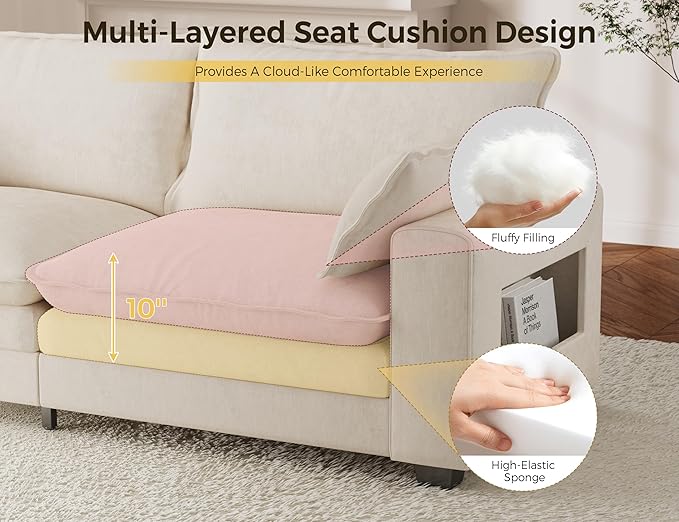 MapleGrace 80" Cloud Loveseat Sofa - Image 5