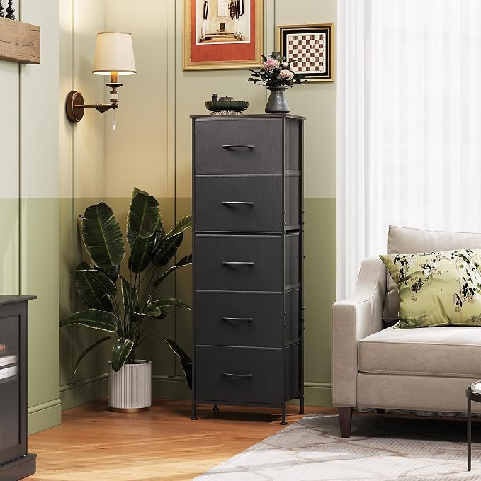 WLIVE Fabric Dresser, 5-Drawer Tall Dresser - Image 2