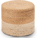 Wimarsbon Ottoman Pouf, Natural Braided Jute Poof, Rustic Handweave Lounge by Wimarsbon