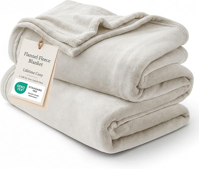 Bedsure GentleSoft Fleece Blanket King Size Linen by BEDSURE