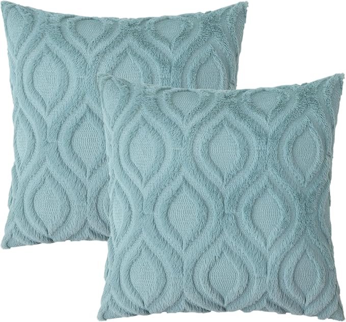 decorUhome Summer Throw Pillow Covers 24x24 Inch Set of 2, Soft Plush Faux Wool - Image 9